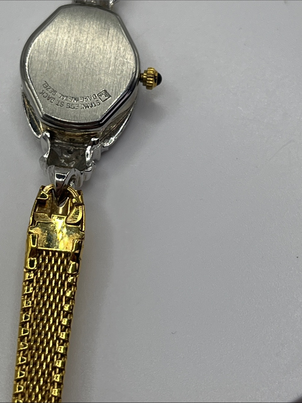Dufonte Lucien PicLadies 17mm watch Gold Tone Diamond & Dark Blue Ruby Bezel - Picture 5 of 14